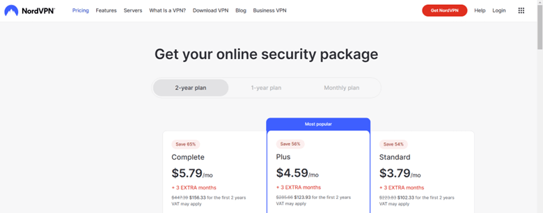 NordVPN Pricing
