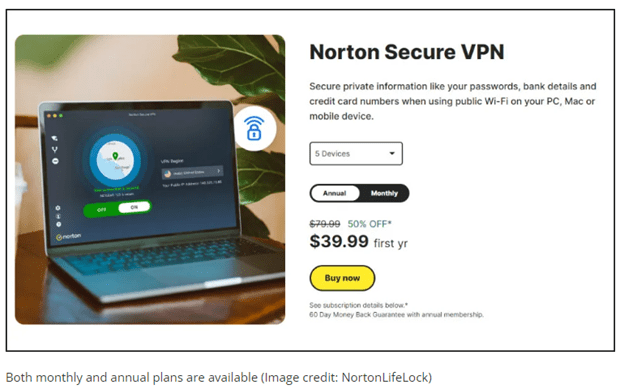 Norton SecureVPN Pricing