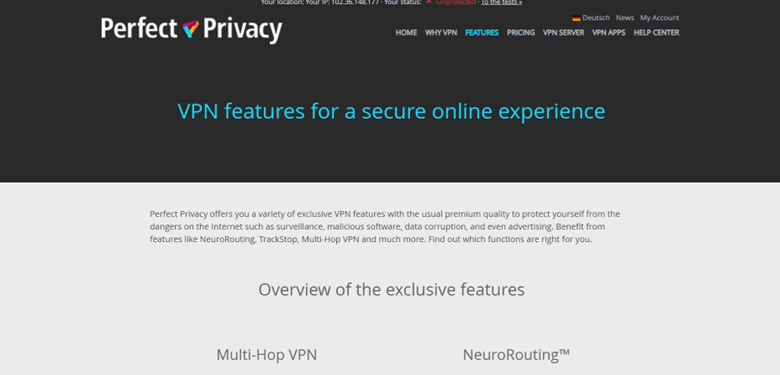 Perfect Privacy VPN Core Features
